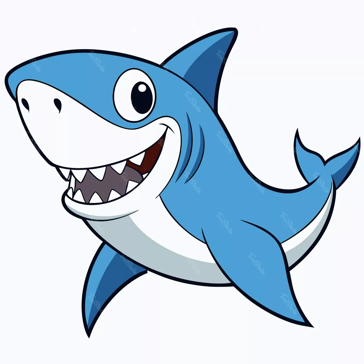 Desenho de Tubarão: Tubarão fofo e fácil para desenhar
