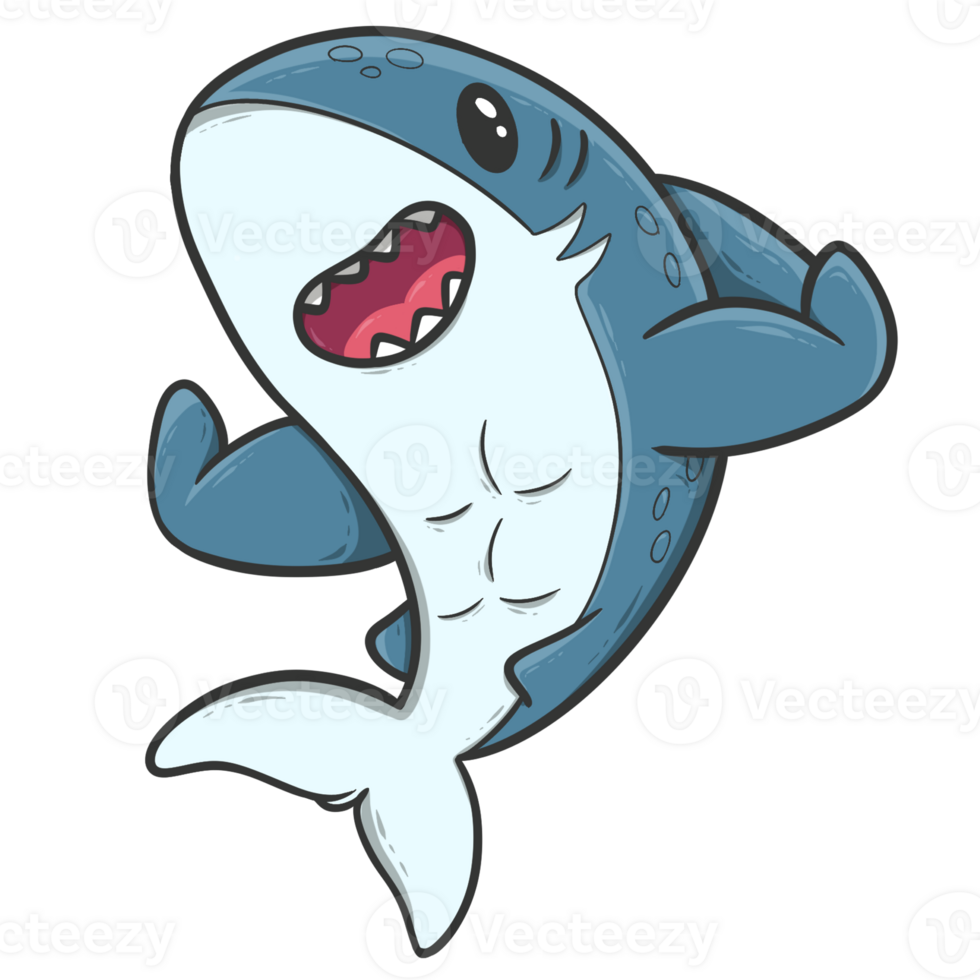Desenho de Tubarão: Tubarão fofo e simples para desenhar