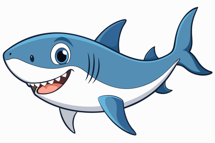 Desenho de Tubarão: Tubarão fofo e simples para desenhar
