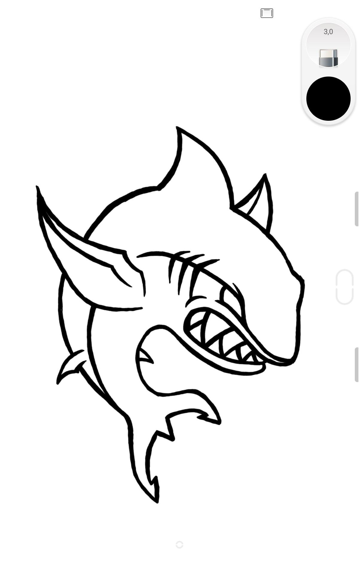 Desenho de Tubarão: Tubarão fofo para desenhar simples