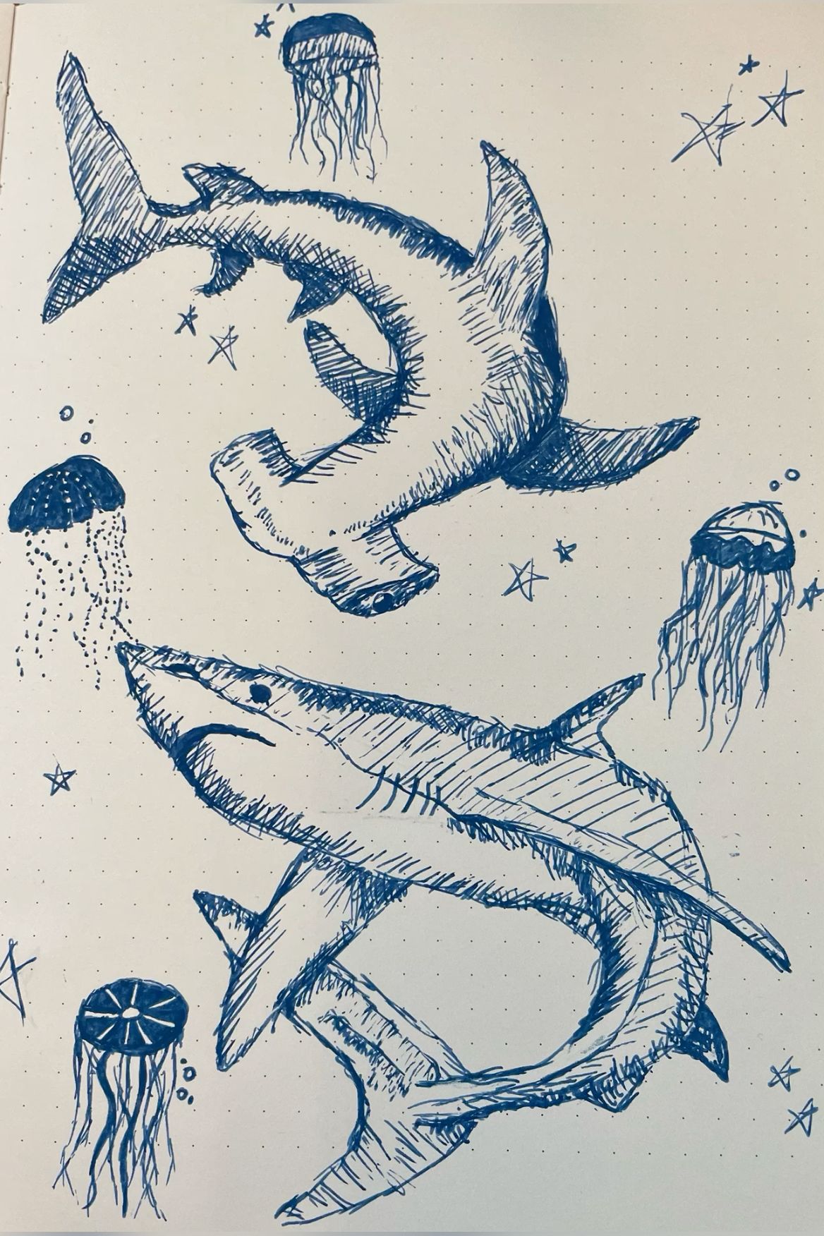 Desenho de Tubarão: Tubarão simples e fofo para desenhar