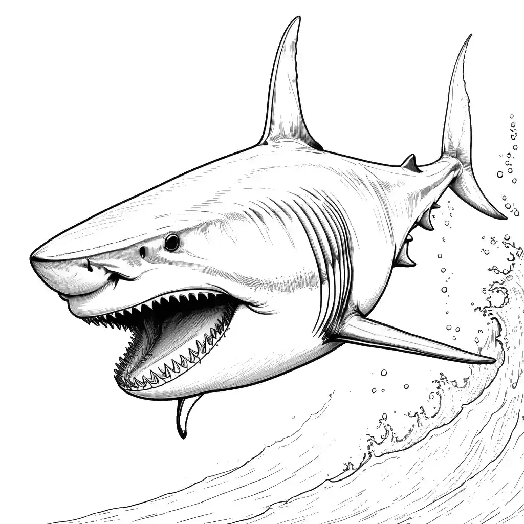 Desenho de Tubarão: Tubarão realista a lápis fácil