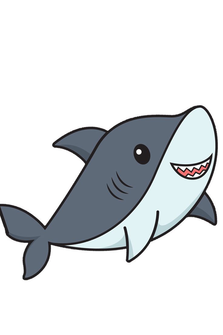Desenho de Tubarão: Tubarão fofo e simples para desenhar