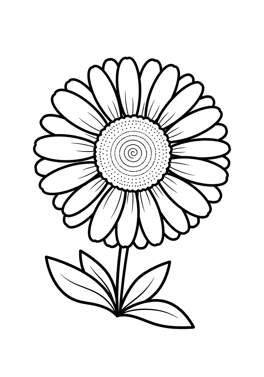 Desenho da Flor Margarida para imprimir e colorir