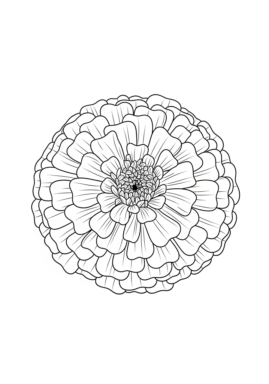 Desenho da Flor Cravo para imprimir e colorir