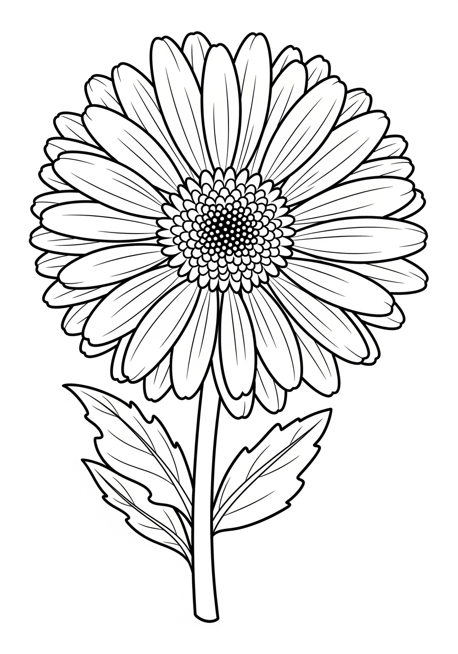 Desenho da Flor Margarida para imprimir e colorir