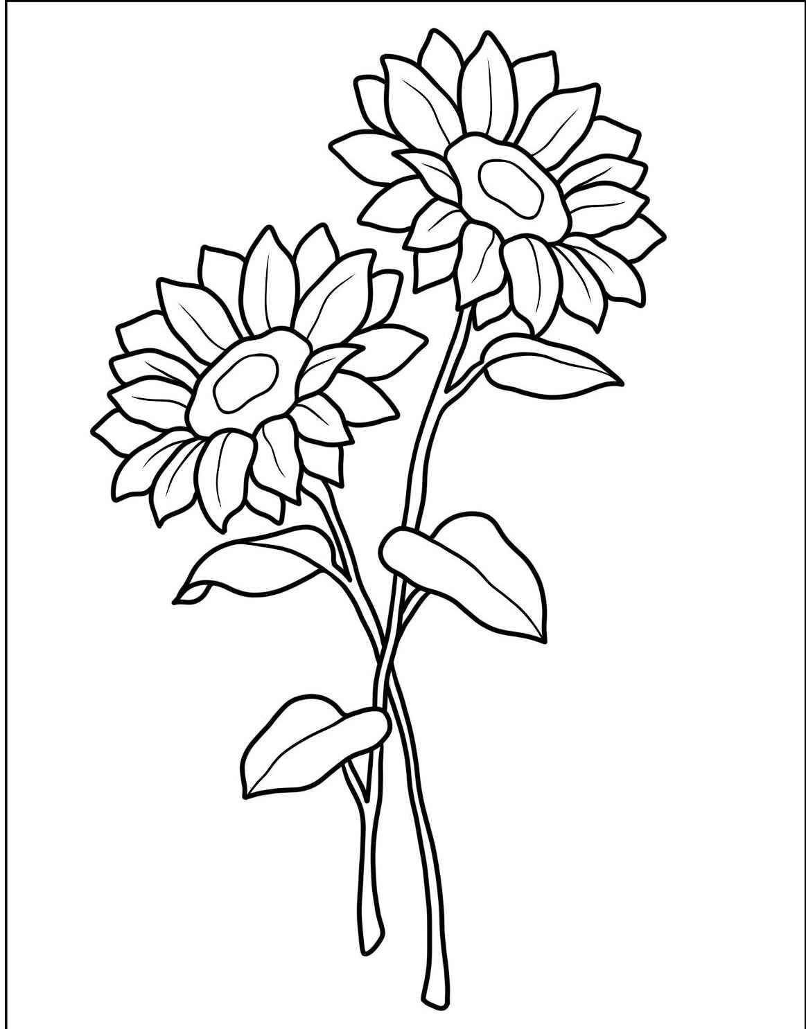 Desenho de Flores Girassol para imprimir e colorir