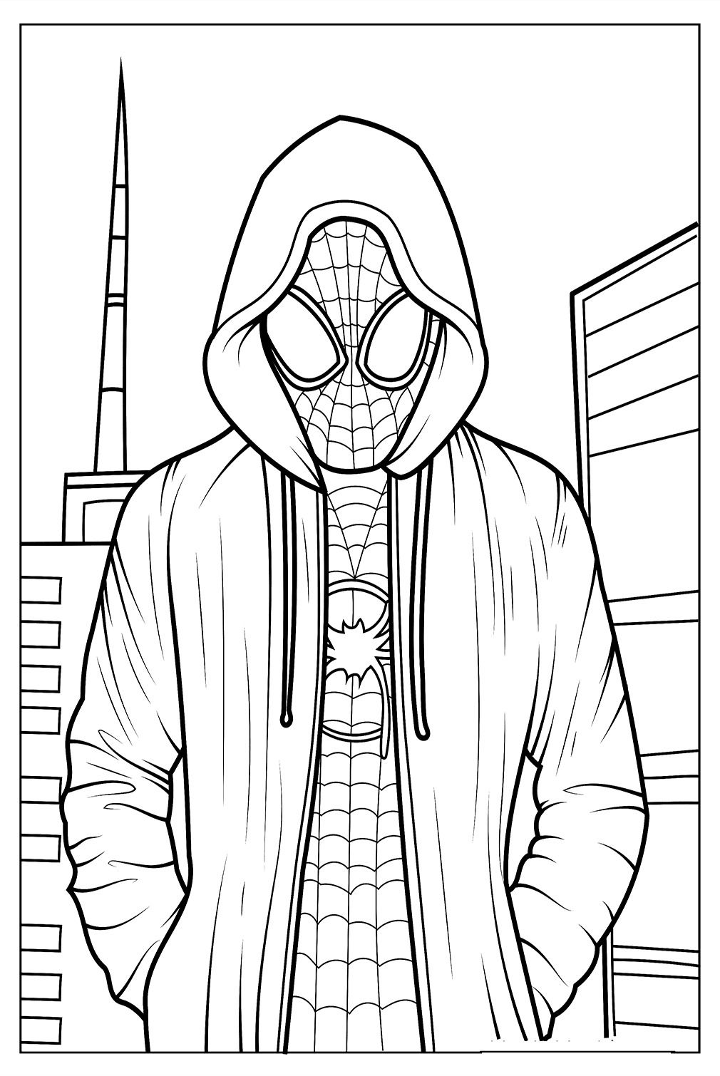Desenhos do Homem Aranha: Homem Aranha de moletom para desenhar