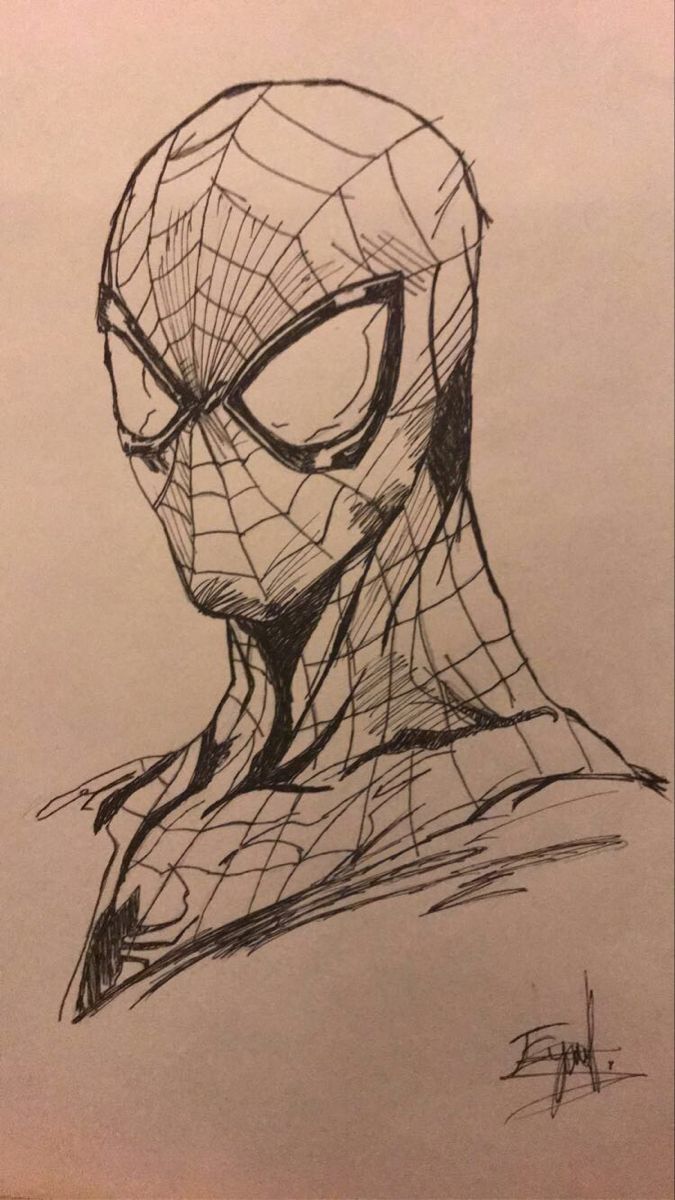 Desenhos do Homem Aranha: retrato do Homem Aranha a lápis