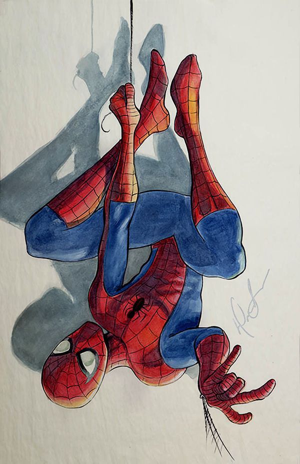 Desenhos do Homem Aranha Homem Aranha pendurado em teia para desenhar