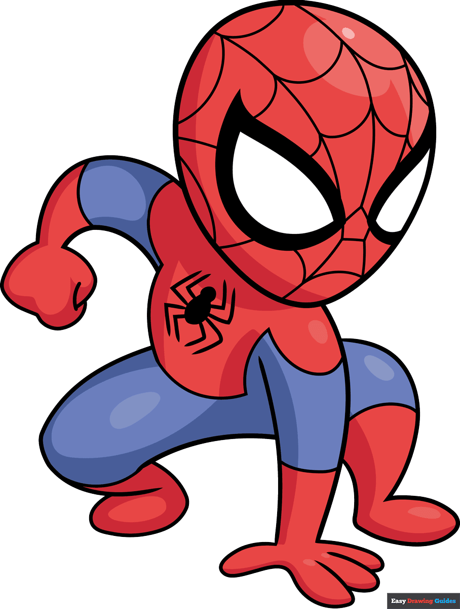 Desenhos do Homem Aranha: Homem Aranha simples e fofo para desenhar