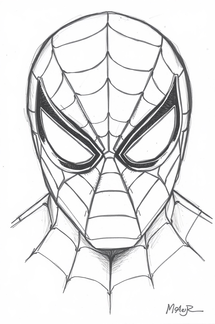 Desenhos do Homem Aranha: máscara do Homem Aranha para desenhar