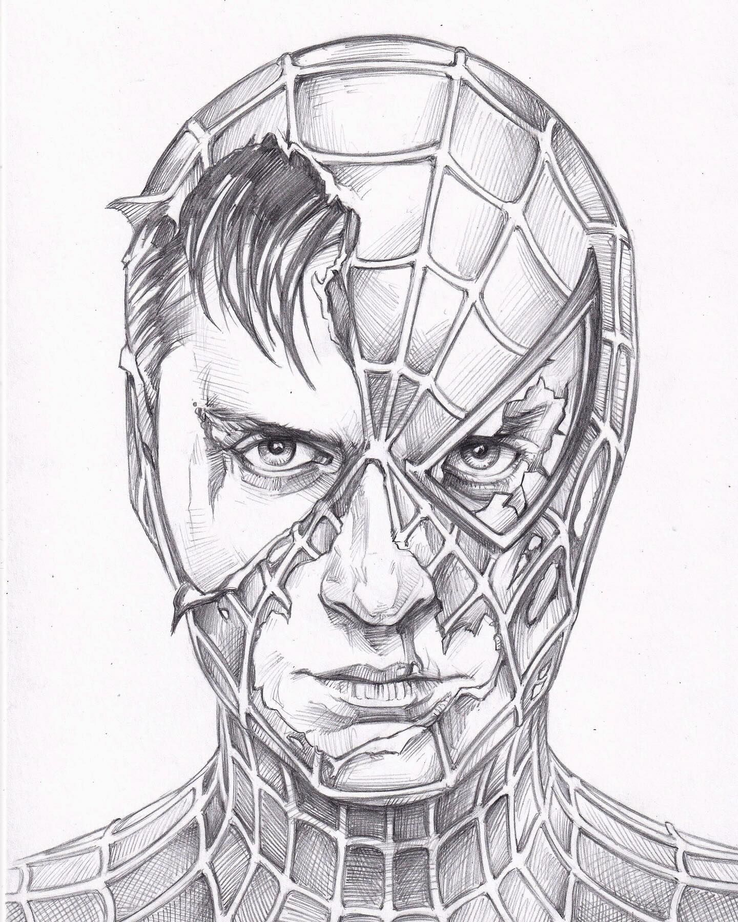 Desenhos do Homem Aranha: Homem Aranha realista a lápis para desenhar