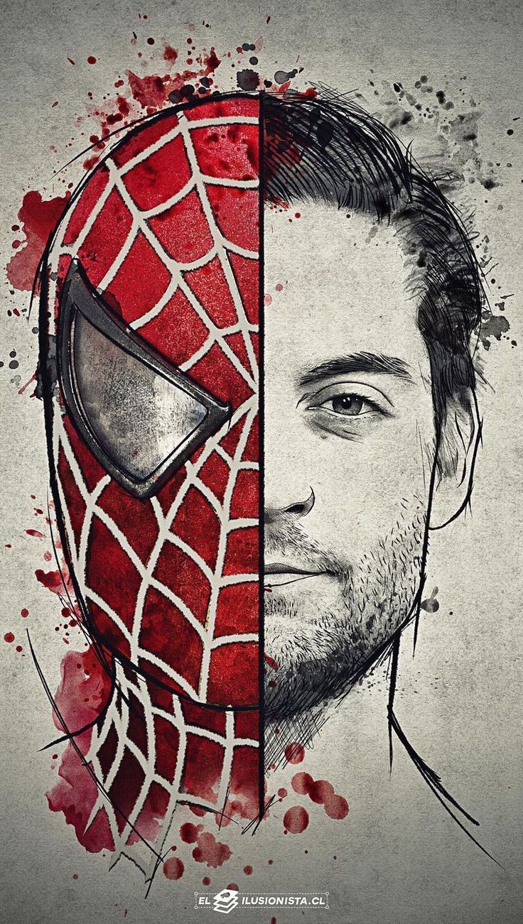 Desenhos do Homem Aranha: rosto do Homem Aranha e humano para desenhar