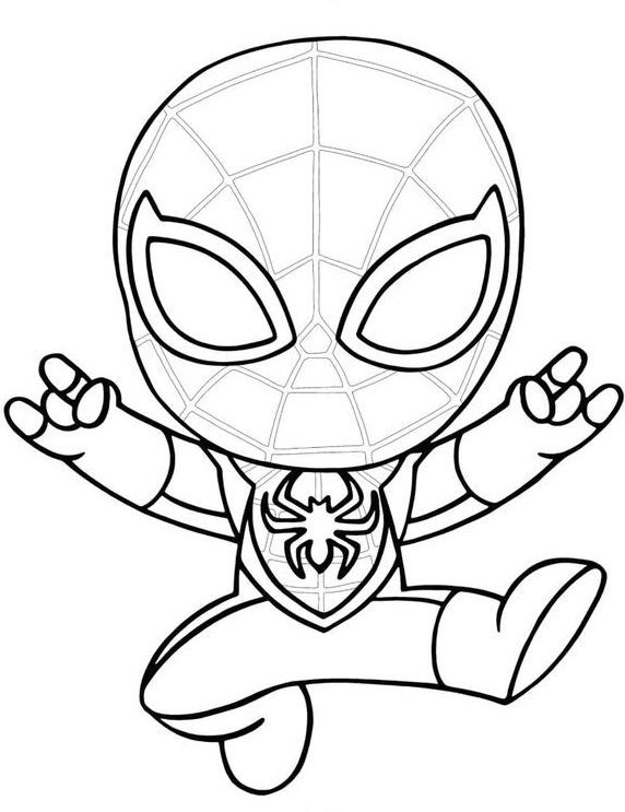 Desenhos do Homem Aranha desenho simples e fofo para colorir
