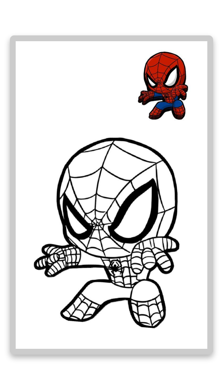 Desenhos do Homem Aranha: personagem em ação para desenhar
