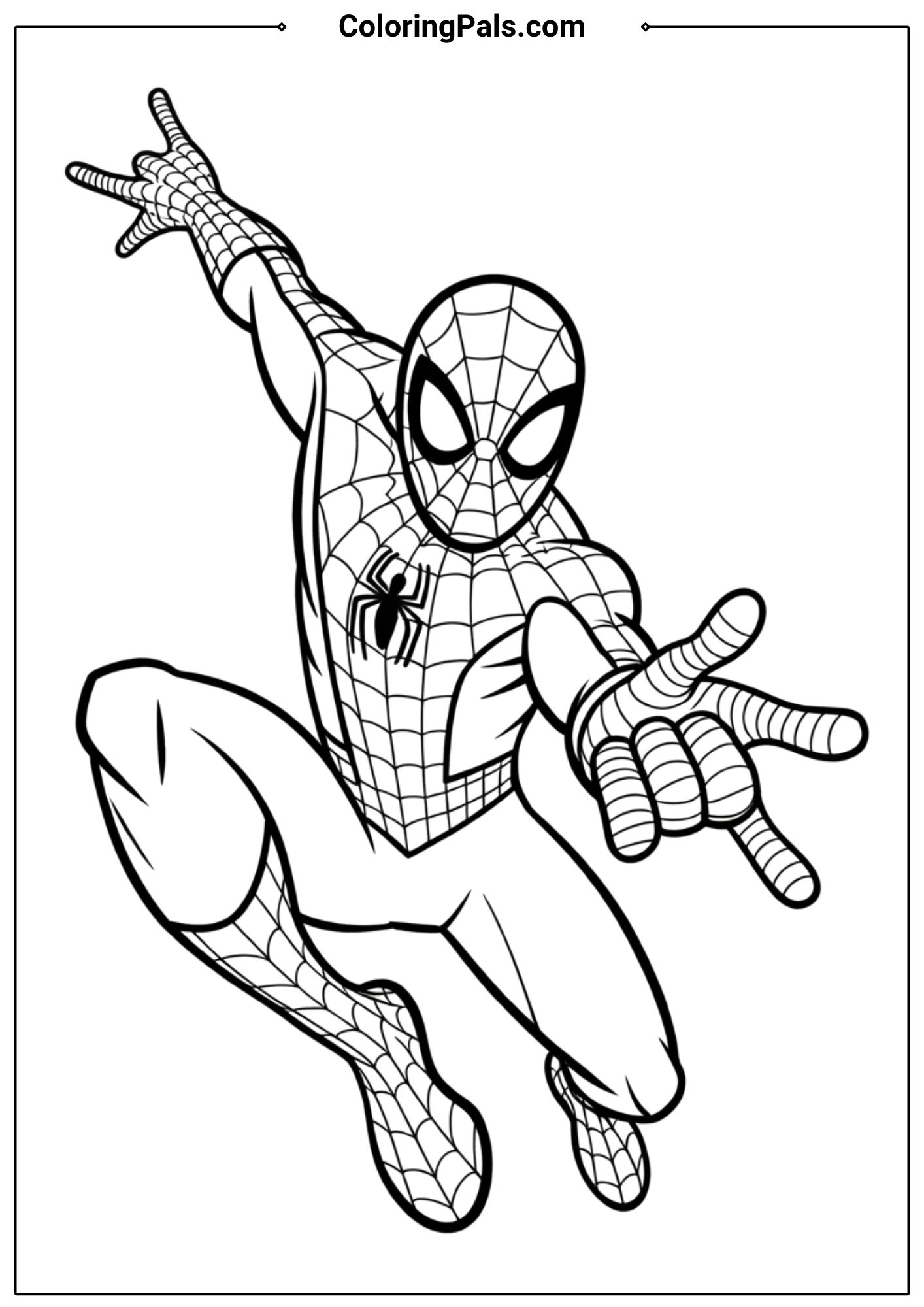 Desenhos do Homem Aranha: Homem Aranha pulando para desenhar