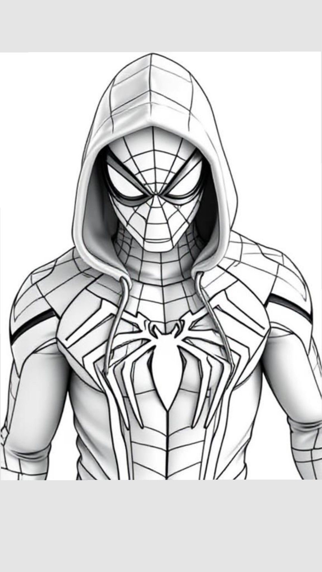Desenhos do Homem Aranha: Homem Aranha com capuz para desenhar