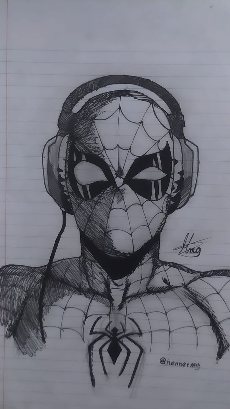 Desenhos do Homem Aranha: Homem Aranha ouvindo música para desenhar
