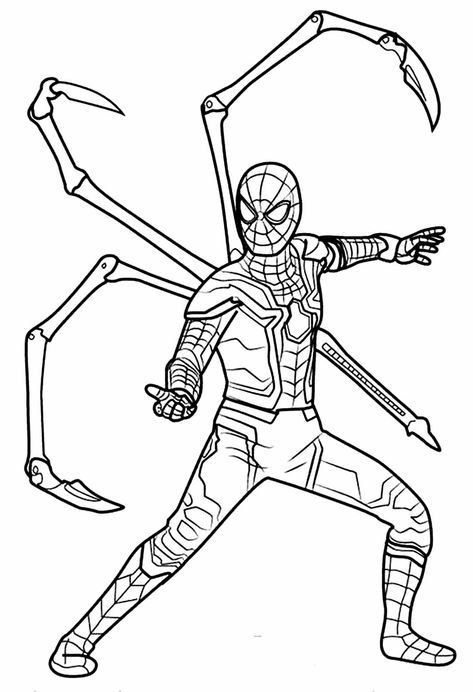 Desenhos do Homem Aranha: Homem Aranha com pernas de aranha para desenhar
