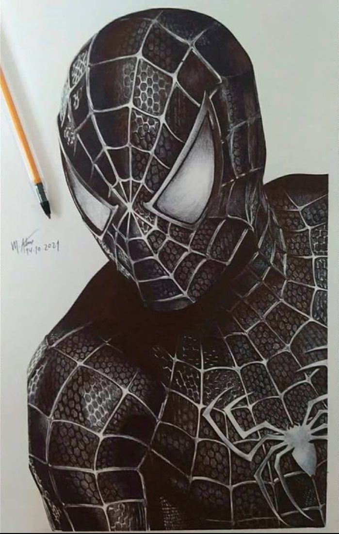 Desenhos do Homem Aranha: Homem Aranha realista a lápis para desenhar