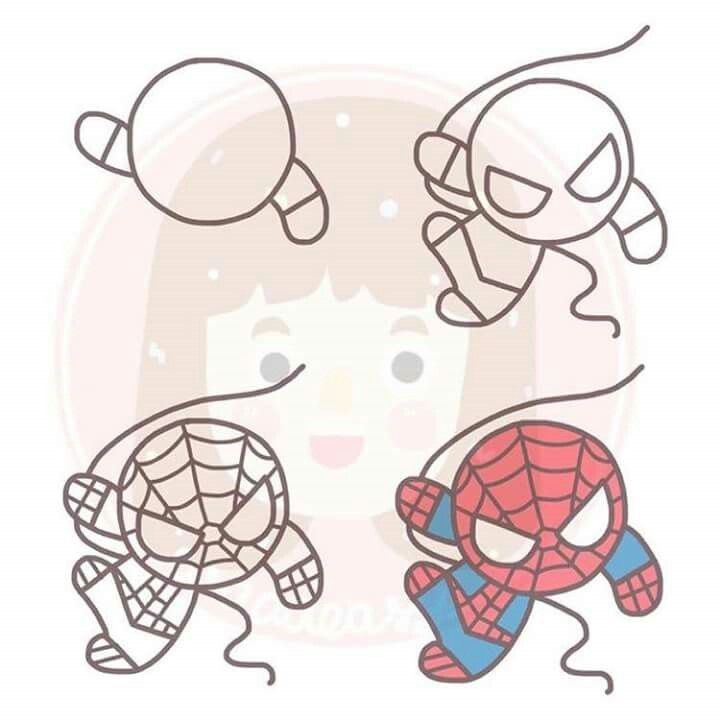 Desenhos do Homem Aranha: Homem Aranha fofo em várias poses