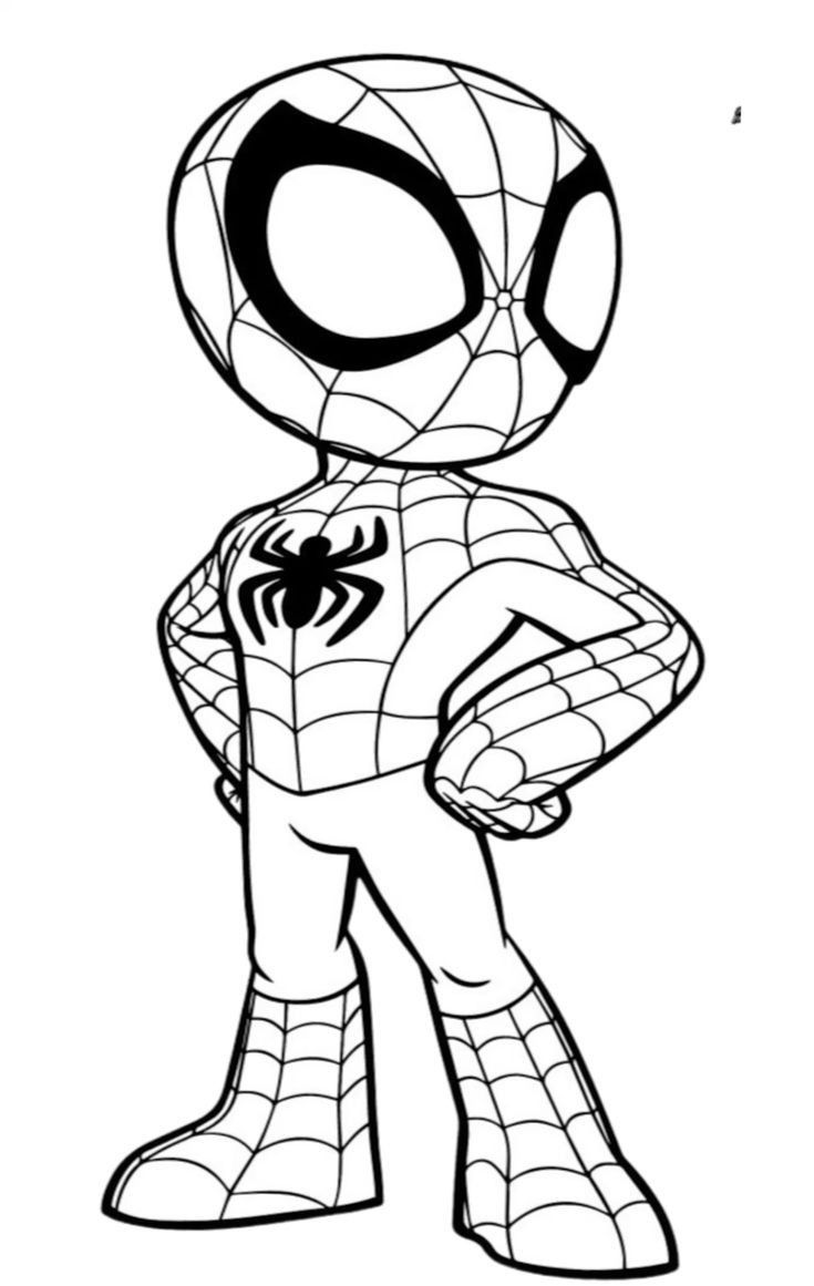 Desenhos do Homem Aranha: Homem Aranha fofo em pose para desenhar