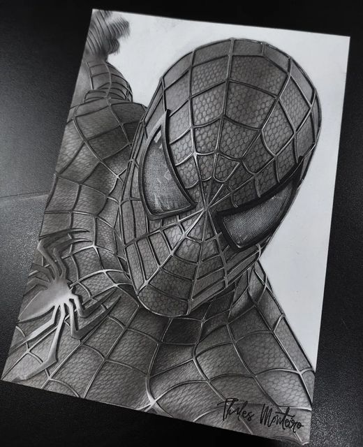 Desenhos do Homem Aranha: Homem Aranha realista a lápis para desenhar