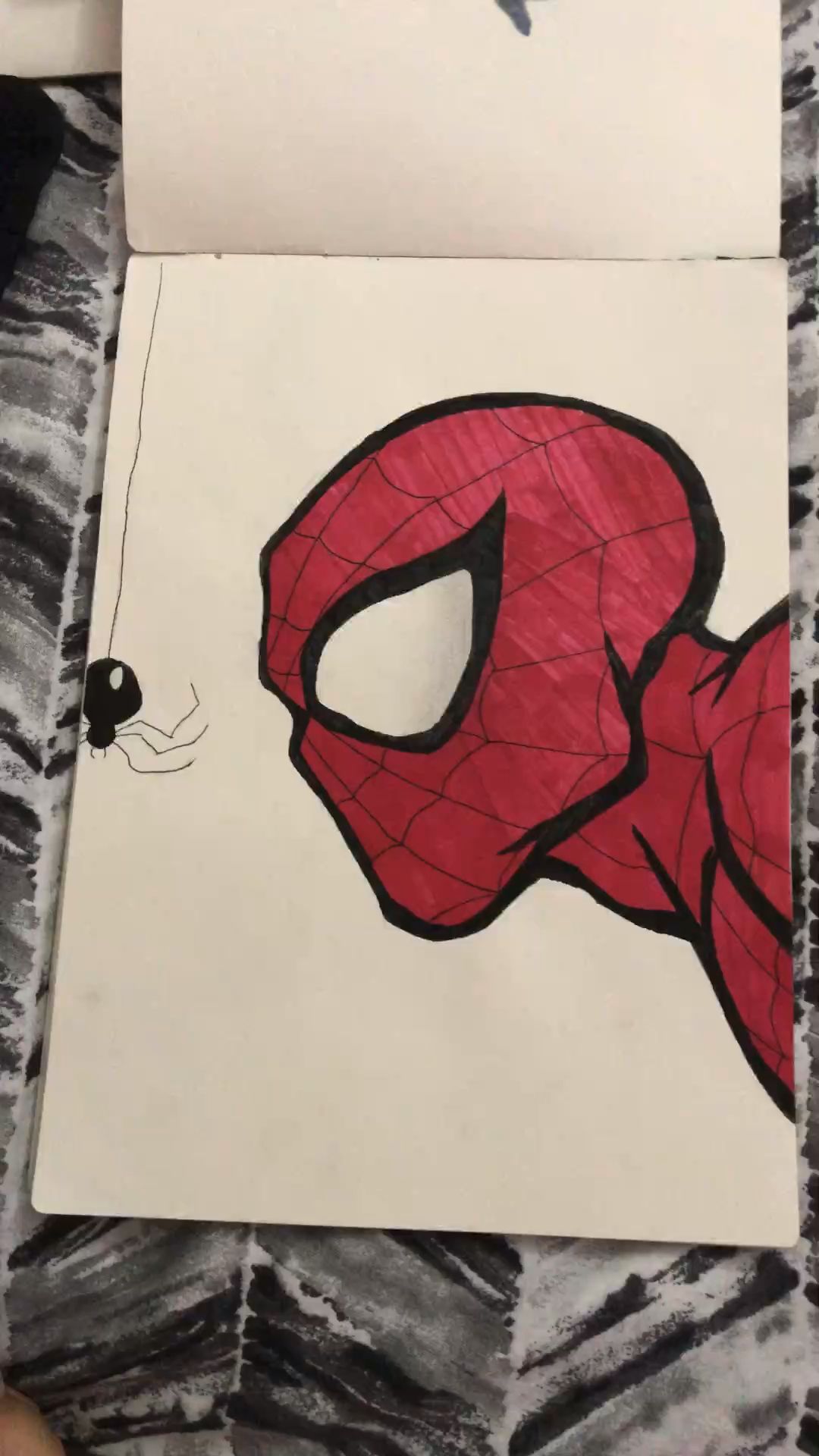 Desenhos do Homem Aranha: Homem Aranha olhando para uma aranha