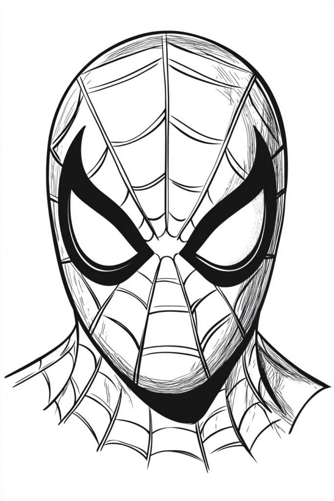 Desenhos do Homem Aranha: rosto do Homem Aranha realista a lápis