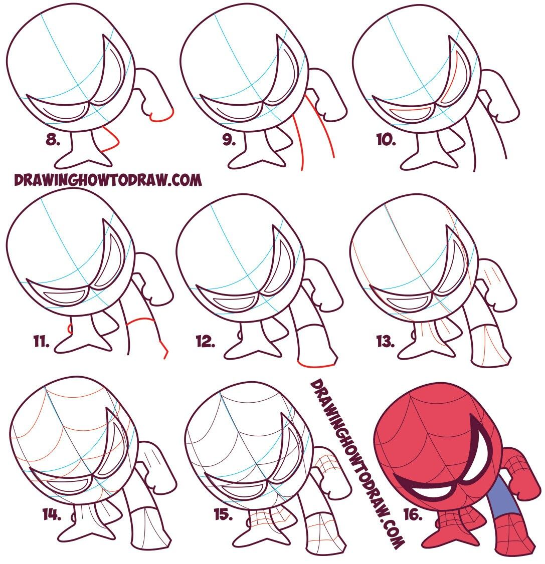 Desenhos do Homem Aranha: etapas para desenhar Homem Aranha