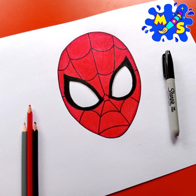 Desenhos do Homem Aranha: máscara do Homem Aranha realista para desenhar