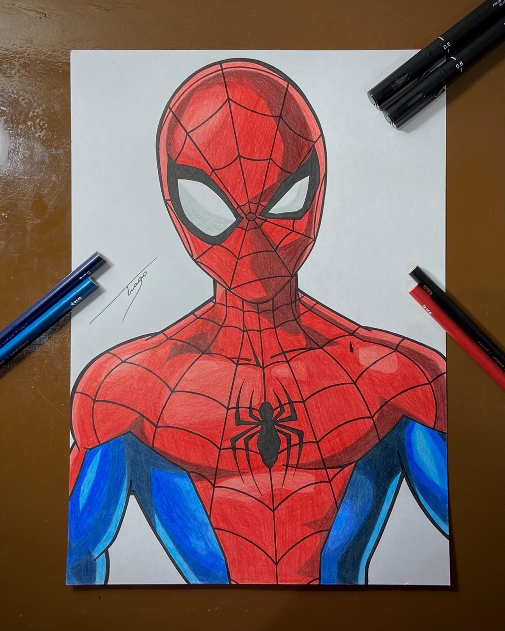 Desenhos do Homem Aranha desenho realista e colorido para desenhar