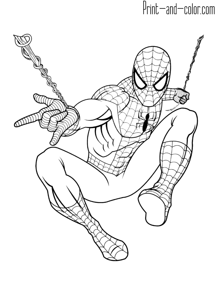 Desenhos do Homem Aranha: Homem Aranha segurando teia para desenhar