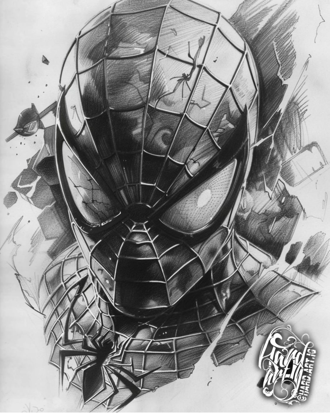 Desenhos do Homem Aranha: Homem Aranha realista a lápis para desenhar