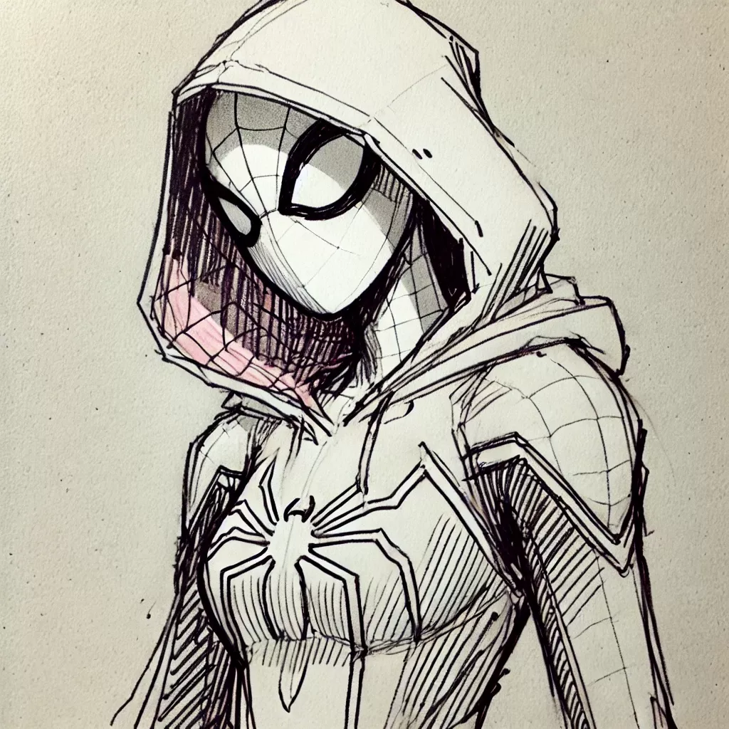 Desenhos do Homem Aranha: Homem Aranha usando capuz para desenhar