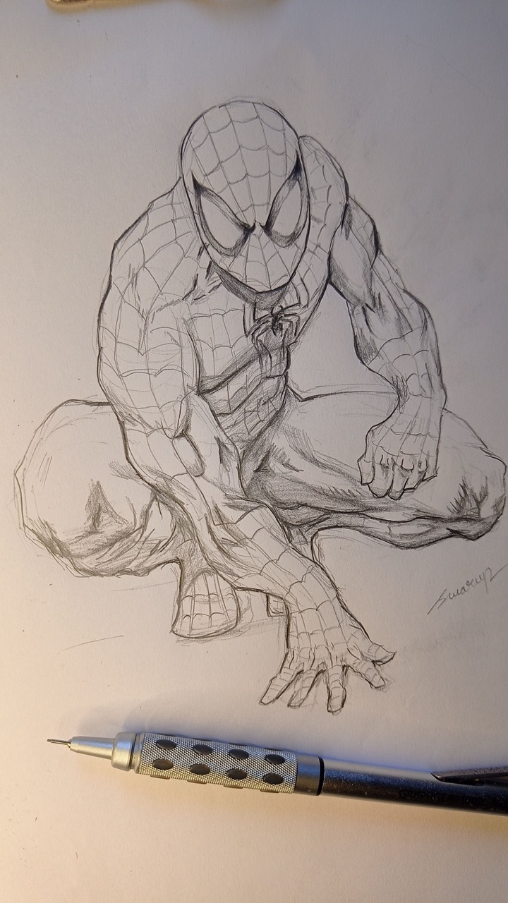 Desenhos do Homem Aranha: Homem Aranha realista a lápis para desenhar