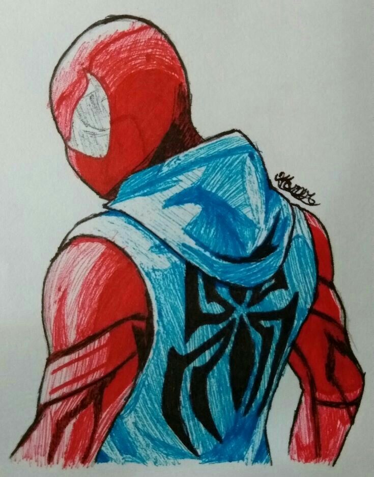 Desenhos do Homem Aranha: Homem Aranha de costas com moletom