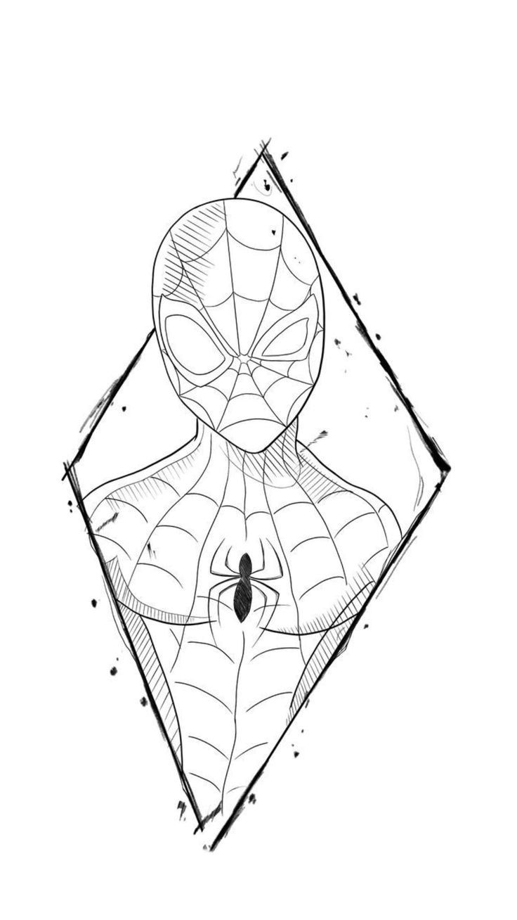 Desenhos do Homem Aranha: Homem Aranha simples e fácil para desenhar