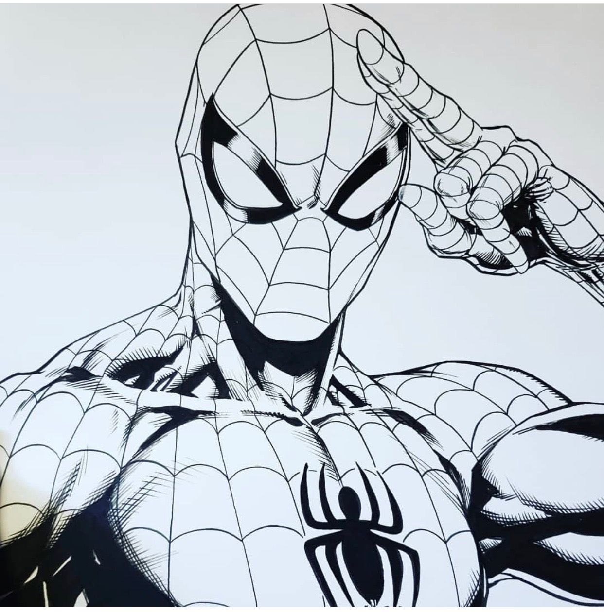 Desenhos do Homem Aranha: Homem Aranha fazendo saudação para desenhar