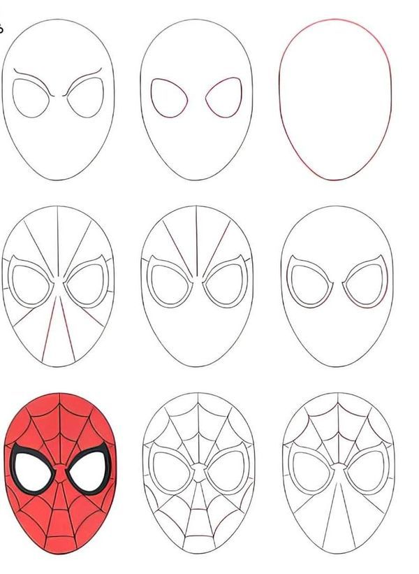 Desenhos do Homem Aranha: máscara do Homem Aranha para desenhar