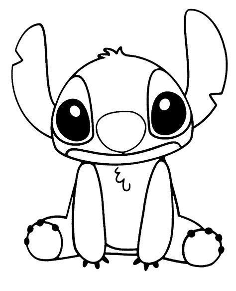 Desenhos do Stitch: Stitch fofinho sentado para desenhar