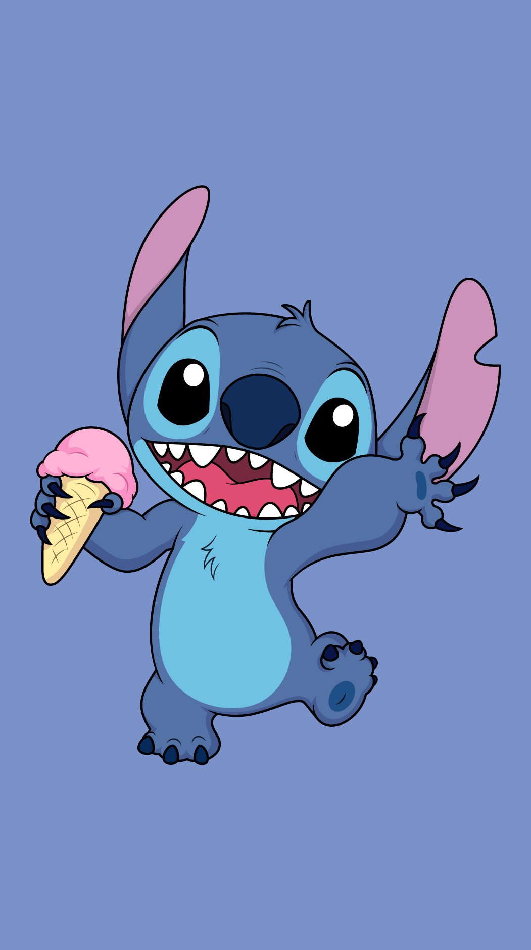 Desenhos do Stitch: Stitch fofo segurando sorvete para desenhar