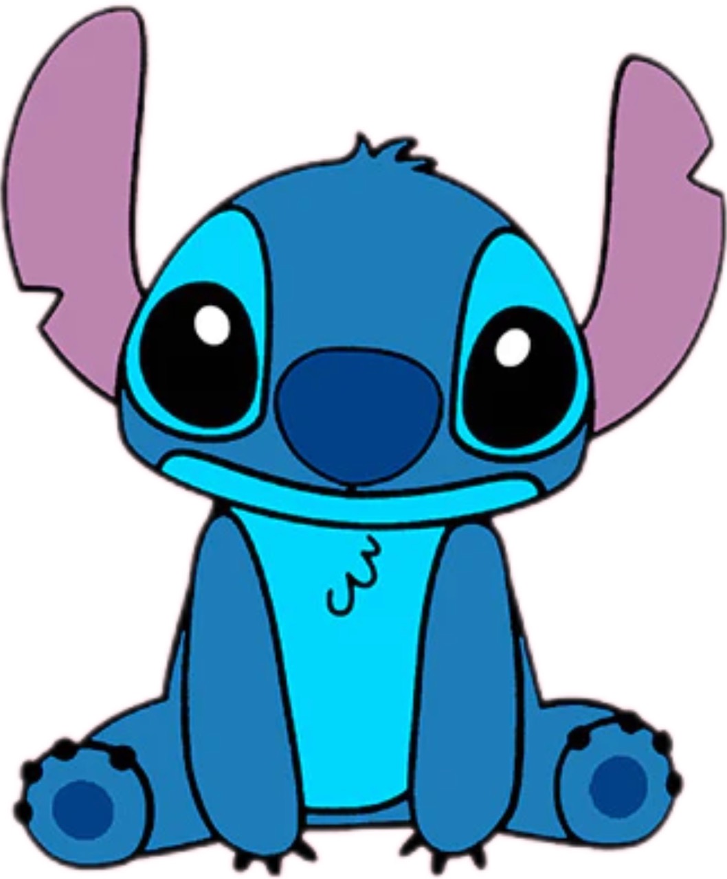 Desenhos do Stitch: Stitch fofo sentado para desenhar