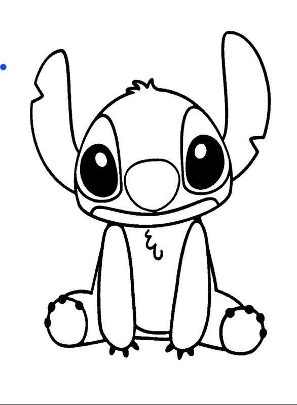 Desenhos do Stitch: Stitch fofo sentado para desenhar