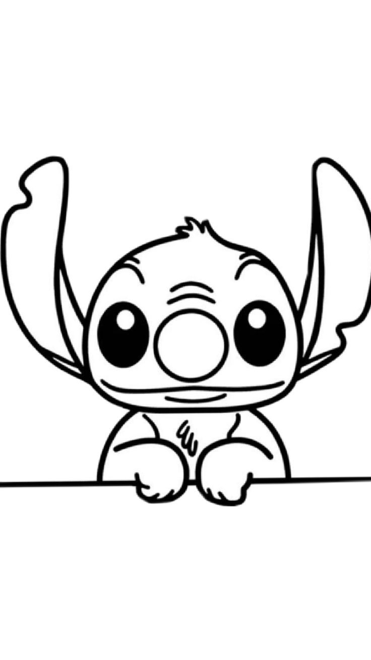 Desenhos do Stitch: Stitch fofo com expressão curiosa para desenhar