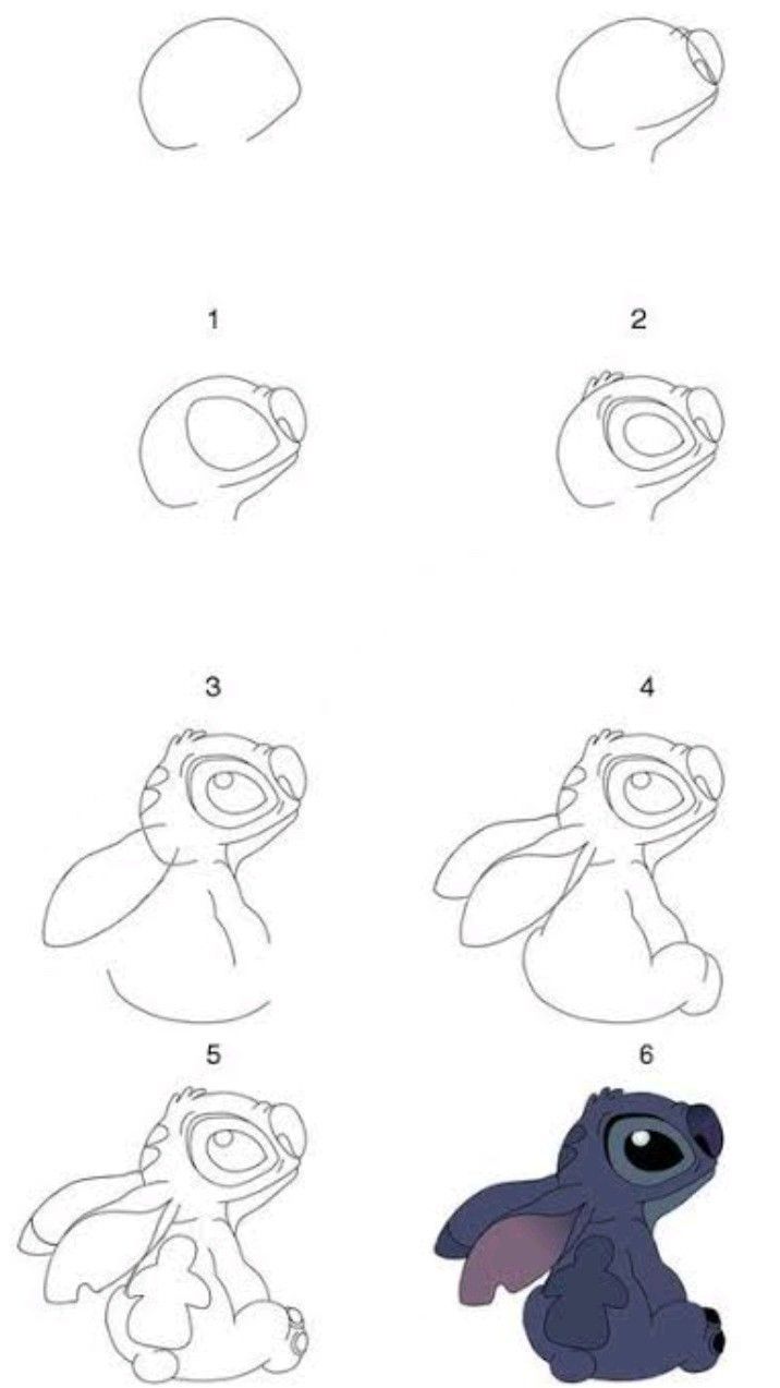 Desenhos do Stitch passo a passo para desenhar fácil