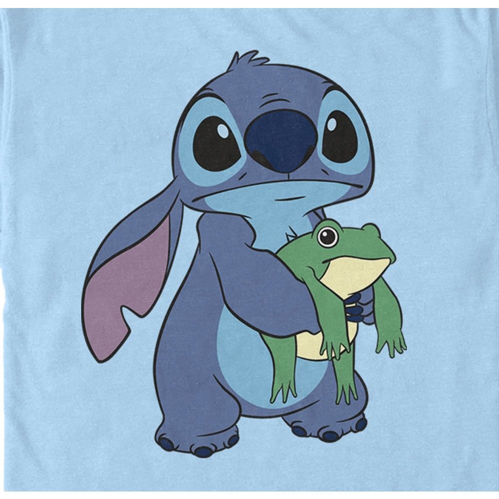 Desenhos do Stitch: Stitch segurando um sapo para desenhar
