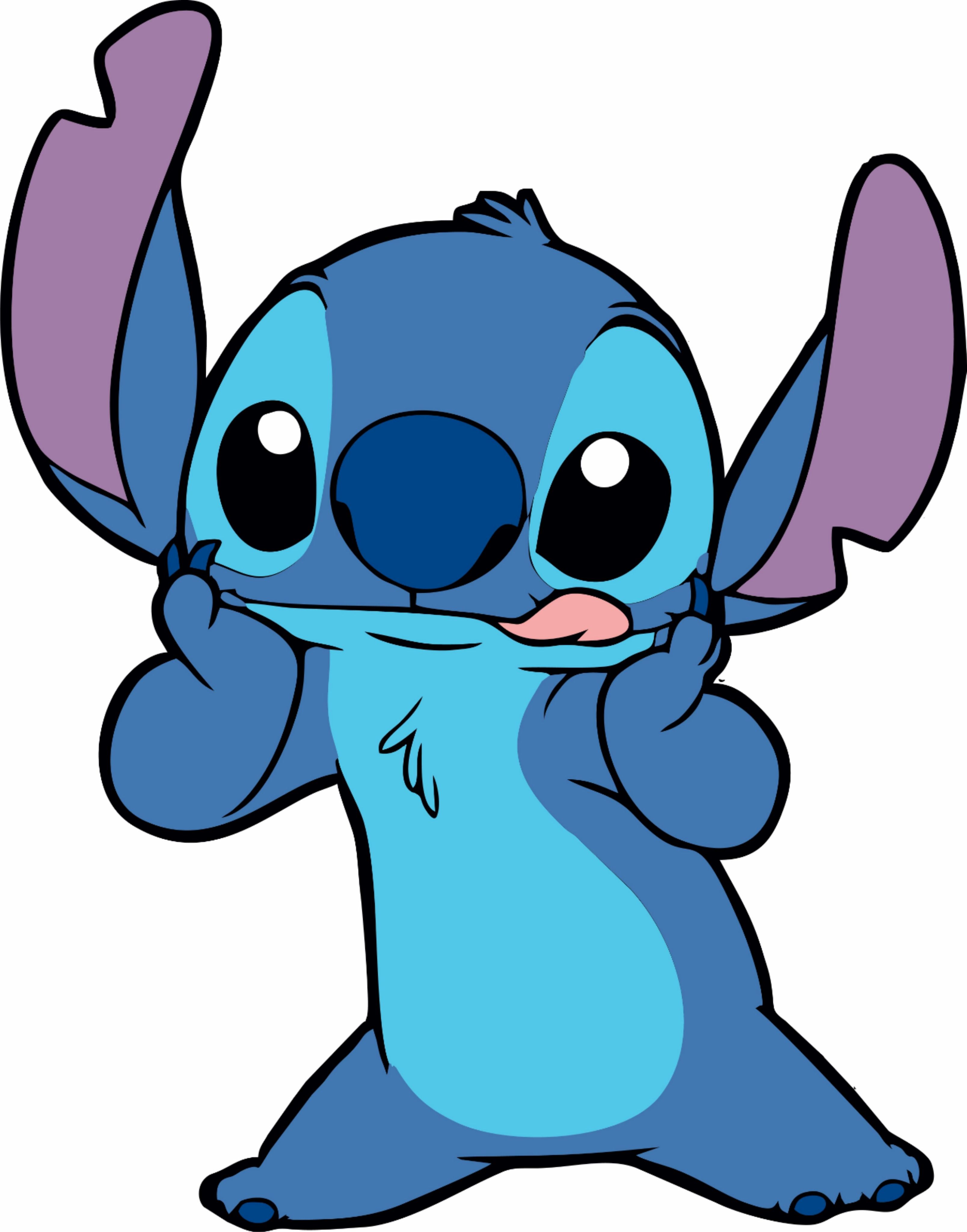 Desenhos do Stitch: Stitch fofo fazendo careta para desenhar