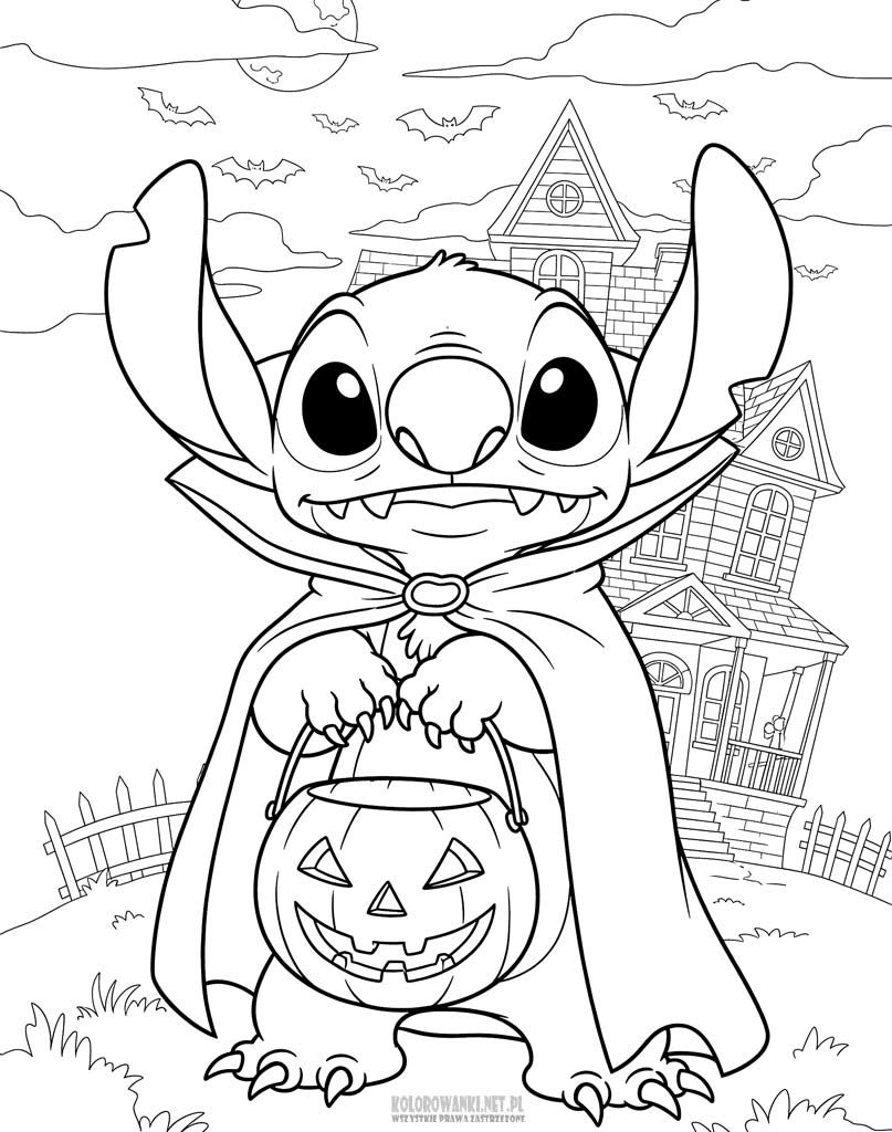 Desenhos do Stitch: Stitch fofo com fantasia de Halloween